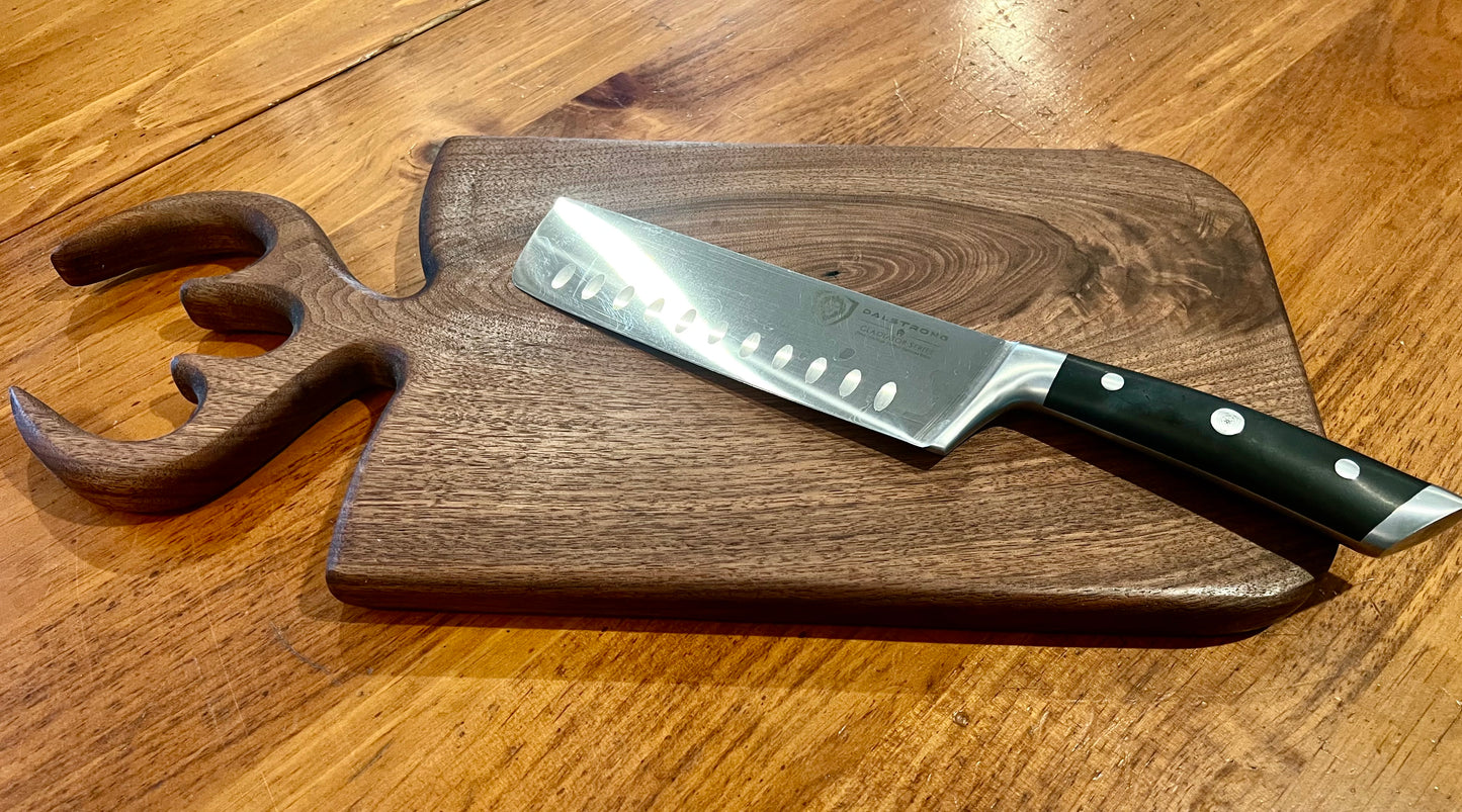 *Limited Supply* Antler Handle Black Walnut cutting board