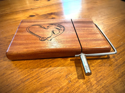 Hook-N-Antler Solid Mahogany engraved Cheese Slicer