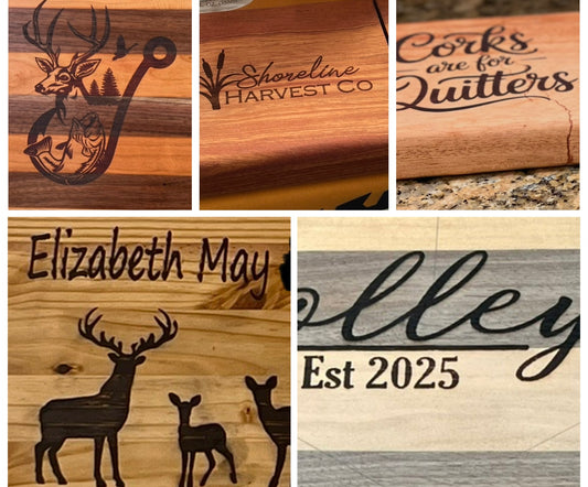 Custom Engraving fee for Edge Cutting boards and Lamps