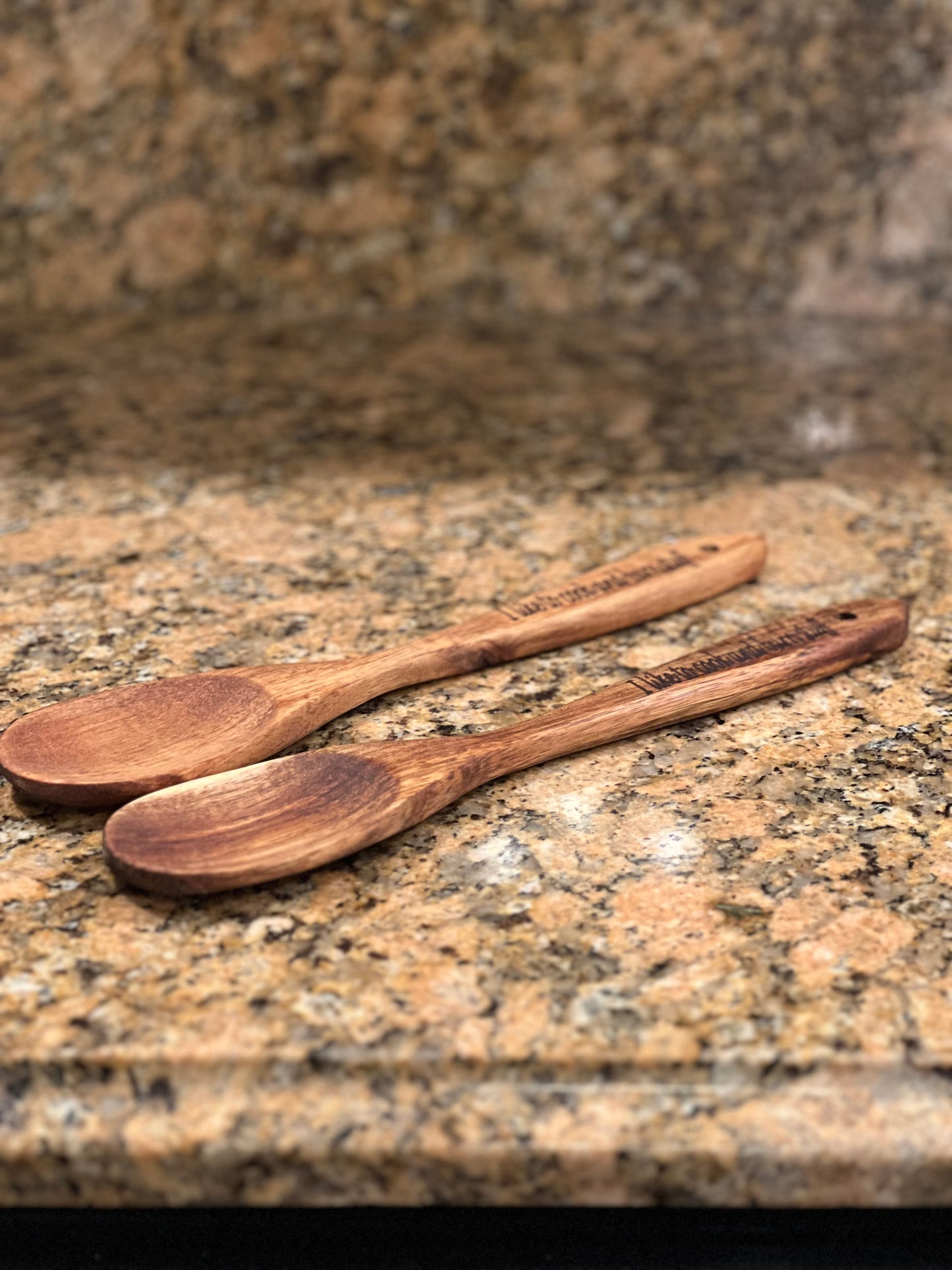 I Like to Cook and Burn stuff Premium Acacia engraved Spoon