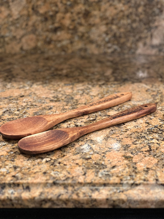 I Like to Cook and Burn stuff Premium Acacia engraved Spoon