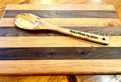 Mom's Whoop A$$ Spoon Premium Olivewood engraved Spoon