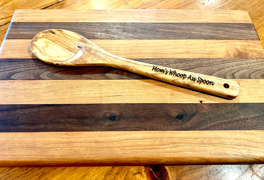 Mom's Whoop A$$ Spoon Premium Olivewood engraved Spoon