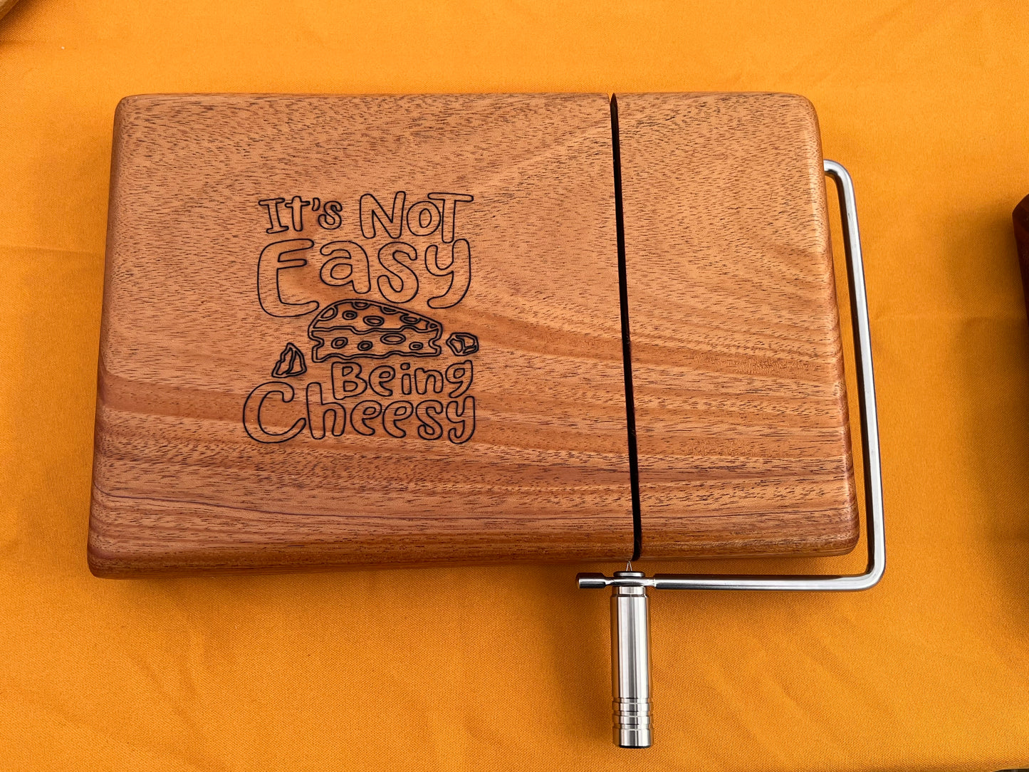 It's not Easy Being Cheesy Solid Mahogany Cheese Slicer